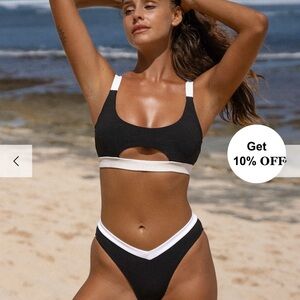 Berlook Size S Black and White Women's Swimwear Set